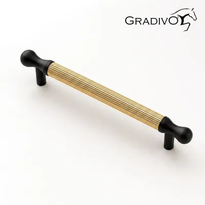 Produktbild von Möbelgriff Küchengriffe Schrankgriff Bügelgriff Schubladengriffe 619 Schwarz - Gold 128 mm