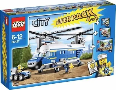 Produktbild von Lego City 66427 4In1 Super Pack 4439+4436+4437+4441 Mit 9 Figuren Und Zubehör