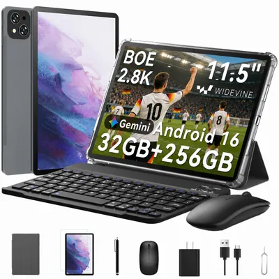 Produktbild von KOBONA T12Pro 11.5" Tablet 2.8K BOE Display, Android 16, Helio G100, 32+256GB, 8000mAh, Dual 4G SIM, Face ID, 13MP, inkl Tastatur,Maus, Stift,Hülle