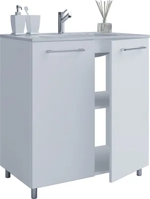 Immagine prodotto di 2 pz lavabo / lavabo armadio larghezza 60 cm / set di mobili da bagno in piedi / Badinos