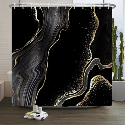 Obrázok produktu pre Omgoods – Sprchová záclona s efektom mramoru, 180 x 220 cm, vodoodolná