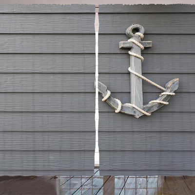 Produktbild von ARANDE Anker Gardine, Nautische Thema Holzanker mit dem Seil an der Wand Maritime Thema Foto Muster, 280 x 175 cm, Grau