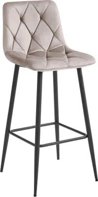 Productafbeelding van Barkruk - Leobert - Nado - Donkerbeige fluweel / Zwarte poten - 43,5 x 49 x 104 cm