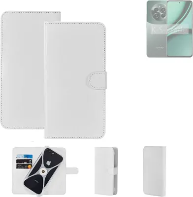 Produktbild von K-S-Trade Handy Hülle Schutz Hülle kompatibel mit Realme Narzo 70 Pro 5G Cover Case Bookstyle Bumper weiß 1x