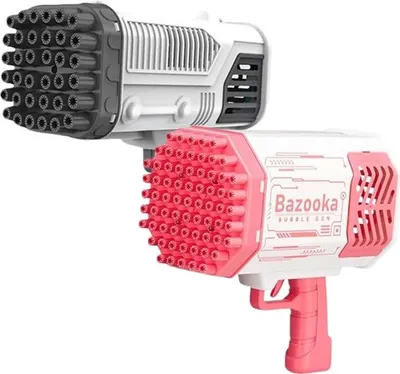 Obrázek produktu pro balení 2 bublifuků s 69 otvory, barevnými LED světly a bublinkovou tekutinou 130 ml, 1+1  - B2UBBLEPUFF Růžová a černá barva