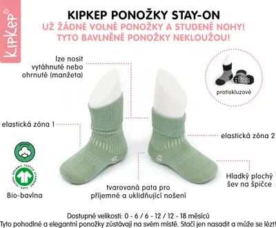 Obrázek produktu pro Dětské ponožky Stay-on-Socks NEWBORN 1pár Off White