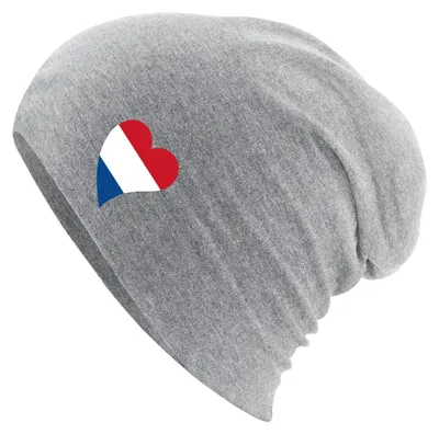 Produktbild von Huuraa Beanie Niederlande Flagge Herz Heather Grey One Size Baumwolle und Elasthan Mütze Geschenkidee