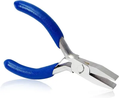 Productafbeelding van Platte Neus Tang - Mini Tang Sieraden - Kralen Hobby - Brede Platte Kaken - 3 Inch - Blauw