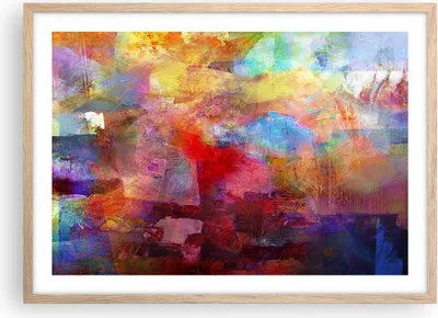 Produktbild von Gerahmtes Poster - Rahmen in heller Eiche - Abstraktion modern - 70x50 cm - Wand Bild - Wanddeko - Wandbilder - Wandposter - Bilderrahmen - Bilder - Kunstdruck - Wandbild - P2NAA70x50-3574