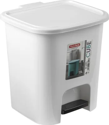Produktbild von PlasticForte Treteimer - Kunststoff - weis - 7,5 Liter