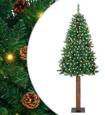 Zdjęcie produktu dla Szczupła Choinka Zielony 210 cm PVC i lite drewno sosnowe