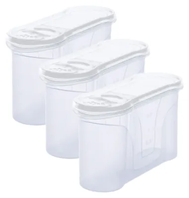 Produktbild von Novaliv Schüttdosen 3er SET Vorratsdose zum Streuen 1,3 Liter - Maße (LxBxH): 22 x 13 x 8,5 cm - Dose mit Deckel 1l für Müsli Mehl Zucker Dosen Küchen Organizer Food Box Meal-Prep-Boxen