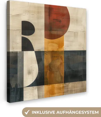 Produktbild von MuchoWow® - Leinwandbilder - Abstrakt - Kunst - Formen - Modern, Wandbild, Wanddeko Bilder Wohnzimmer, 50x50 cm