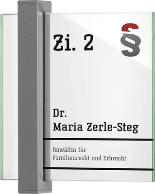 Produktbild von TORINO Türschild 148 | Aluminium titangrau | Echtglas | 148x148 mm | Türschil...