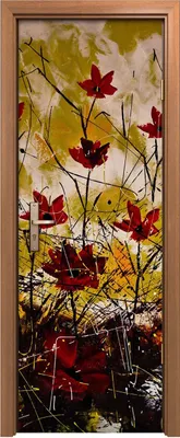Produktbild von Türposter 70x200 cm Türaufkleber Türtapete Türfolie Klebefolie Wiesen Blumen Malerei