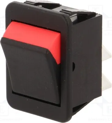 Image de 1 x Interrupteur basculant C1350XBMBBR, noir et rouge, 16A/250VAC, position : OFF-ON