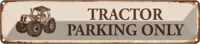 Image de vianmo Plaque en tôle 10x46 cm Tractor Parking only