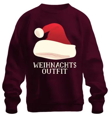 Produktbild von Weihnachtsoutfit Weihnachtsmütze - Weihnachten Sweatshirt Pullover, Burgundy, M