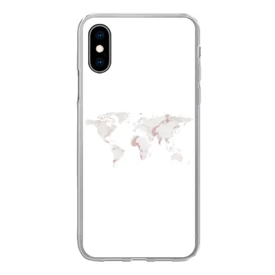 Produktbild von MuchoWow® Handyhülle Schutzhülle Hülle für iPhone X Weltkarte - Marmor - Karte Silikon Softcase Handy Hülle - Handyhülle