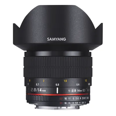 A studio shot of a camera lens.