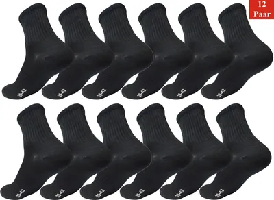 Produktbild von 12 Paar Damen Sport Sneaker Socken Quarter Socks Kurzsocken Halbsocken Schwarz/35-38