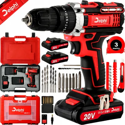 Zdjęcie produktu dla 2 x akumulatorowe wiertarko-wkrętarki ACU o mocy 20V aż 2720 udarów/min!