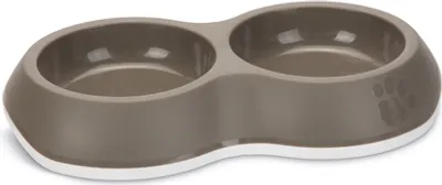 Produktbild von SAVIC Doppelnapf Delice grau für Katzen, Fassungsvermögen: 2 x 200 ml