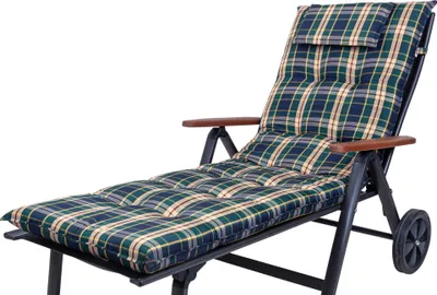 Produktbild von Auflage Rollliege Sylt/Miami B 7179-1 grün-blau kariert 189x60x9 cm Sun Garden