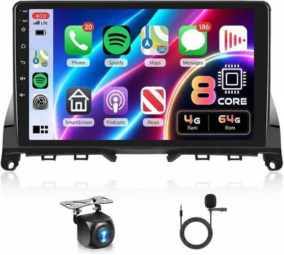 Productafbeelding van Autostereo 2DIN 9 inch - 4G + 64GB - GPS Navigatie - Android met Bluetooth en Carplay