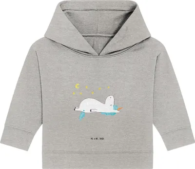 Produktbild von Mr. & Mrs. Panda Organic Baby Hoodie Einhorn Sternenhimmel 24. - 36. Monat - Heather Grey - Geschenk, Kapuzenshirt, Kapuzensweatshirt, Unicorn, Verrückt, Einhörner