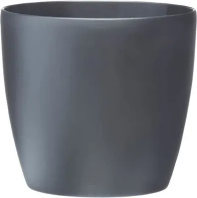 Image de Pot de fleurs rond Elho Brussels, Ø 39 x H 37 cm, Intérieur, Avec Roues, 100% Recyclé, Noir