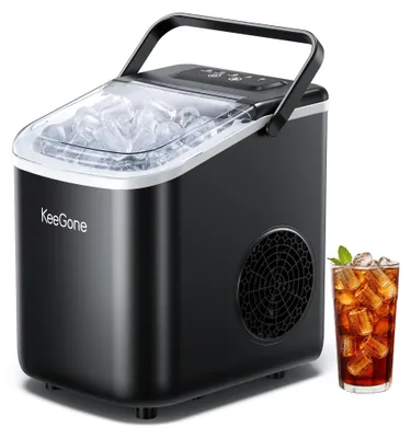 Eiswürfelmaschine 1,2 l, 9 Würfel in 6 Min., schwarz, selbstreinigend