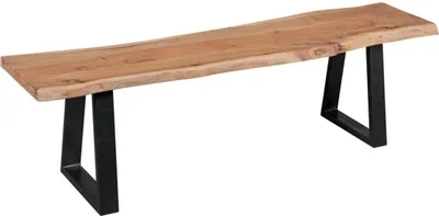 Produktbild von Esszimmer-Bank GAYA Baumstamm Massivholz Akazie 160 x 45 x 40 cm, Robuste Naturholz Küchenbank mit hoher Stabilität, Echtholz Essbank mit Baumkante, Holzbank im Landhaus-Stil