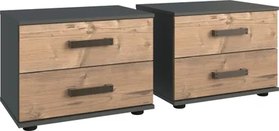 Produktbild von Nachtschrank >Stockholm I< (B/H/T: 52x40x38 cm) in braun - 52x40x38cm (BxHxT)