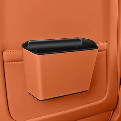 Image de Poubelle de voiture avec clip, étanche, anti-fuite, de couleur orange
