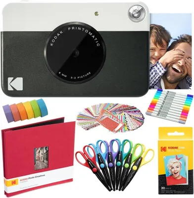 Productafbeelding van KODAK Printomatic instantcamera (zwart), kunstpakket + Zinkpapier (20 vel) +
