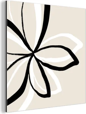 Obrázok produktu pre Nástenná dekorácia Kovový kovový obraz Wall Art 90x90cm Kvety - Abstraktné - Minimalizmus Muchowow Hliníkové obrazy