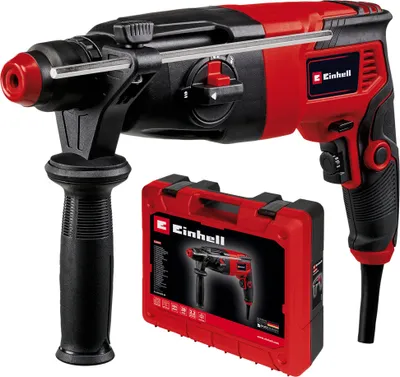 Produktbild von Einhell TC-RH 620 4F (620 W, Presslufthammer, Schlagwerk, Schlagzahl 5200 U/min, 2,2 J, Schlagbohren, Bohren, Meißeln mit und ohne Klemmung, SDS-Plus, inkl. Transportkoffer de)