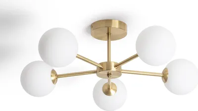 Produktbild von Deckenleuchte Metall und Glas Moonlight Messing 5 Spots Gold