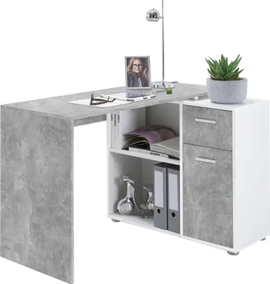 Produktbild von Schreibtisch >ALBRECHT 1< in Beton LA-weiß - 83x74x117cm (BxHxT)
