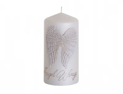 Produktbild von Weihnachtslicht "Engelsflügel", zylindrisch, Ø 6 x 13 cm, weiß
