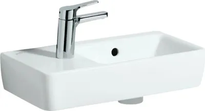 Produktbild von GEBERIT Handwaschbecken Renova Compact Ablage links 50 cm weiß 276350000