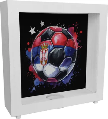 Produktbild von Fußball Serbien Flagge Rahmen Spardose aus Holz