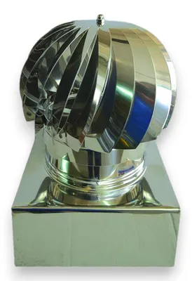 Immagine prodotto di Fumaiolo testa radiante girevole quadro in acciaio inox con doppio cuscinetto antibloccaggio resistente - 37x37 cm
