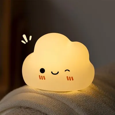 Produktbild von Nachtlicht Kinder Wolke Stilllicht Baby Schlummerlicht für Kinderzimmer, mit Mehrfarbiges Licht und Timer, Dimmbar, Aufladbar, Erstausstattung