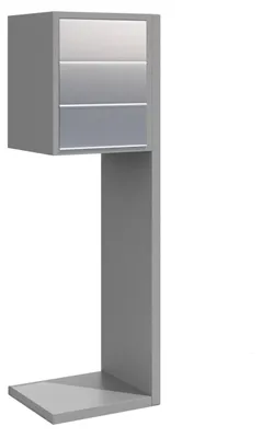 Produktbild von Briefkastenanlage Hermes for Three in Grau Metallic mit Edelstahlklappe