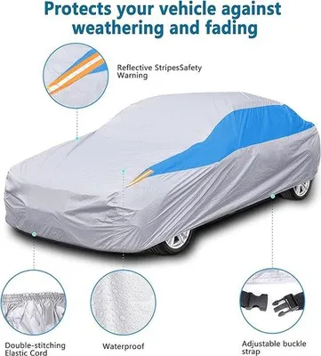 Produktbild von Famanu Autoabdeckung Elastisch Atmungsaktiv Staubdicht - Silber, 510x195x175cm