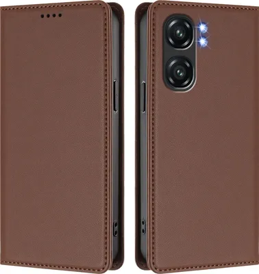 Immagine prodotto di Custodia in pelle per Oukitel C58 / C58 Pro, custodia flip magnetica in Finto cuoio con supporto Brown