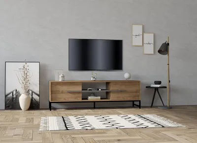 Produktbild von Skye Decor, Mono - Walnut, Fernsehtisch, Nussbaum, 100 % MELAMINBESCHICHTETE SPANPLATTEN, 160 x 40 x 50 cm