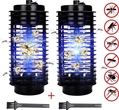 Zdjęcie produktu dla Ikodm 2x 3W Elektryczna pułapka na owady z lampą UV do wnętrz – pułapka na komary, pułapka na muchy, lampa na owady, pułapka na komary, środek odstraszający owady, pułapka na owady, lampa na komary